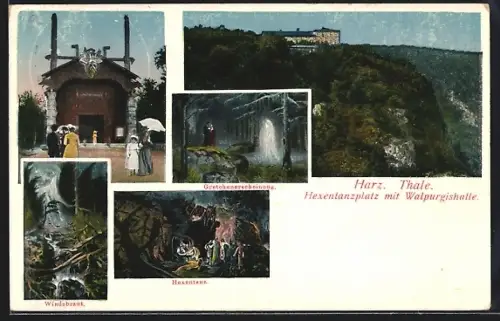 AK Thale /Harz, Hexentanzplatz mit Walpurgishalle