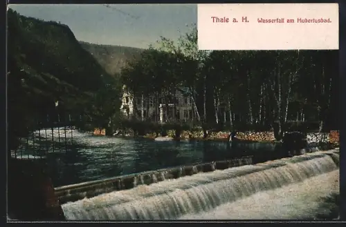 AK Thale a. H., Wasserfall am Hubertusbad