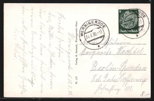 AK Wernigerode /Harz, Marktplatz mit Rathaus, 