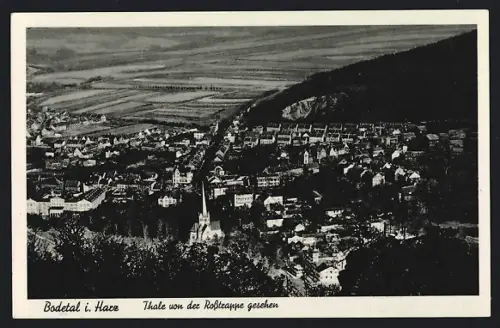 AK Bodetal i. Harz, Thale von der Rosstrappe gesehen