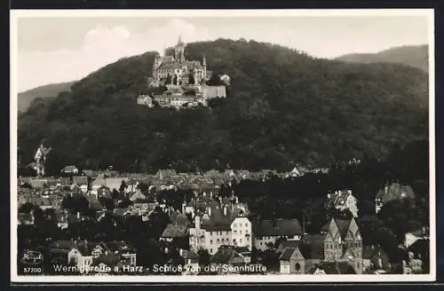 AK Wernigerode a. Harz, Schloss von der Sennhütte