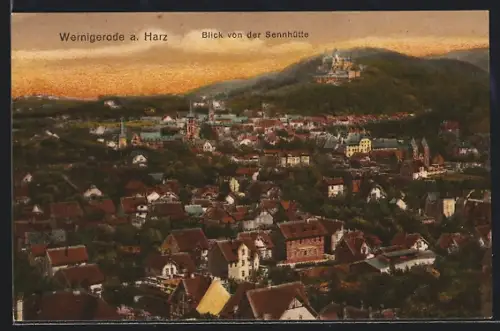 AK Wernigerode a. Harz, Blick von der Sennhütte
