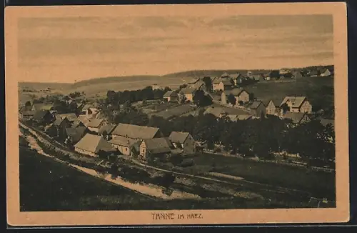 AK Tanne im Harz, Ortsansicht aus der Vogelschau