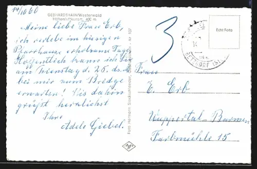 AK Gebhardshain /Westerwald, Ortsansicht mit Kirche, Weide mit Kühen