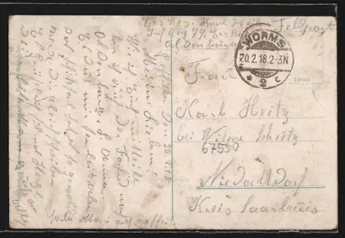 AK Worms a. Rhein, Hafenpartie