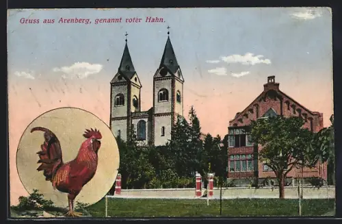 AK Arenberg, Kirche und roter Hahn