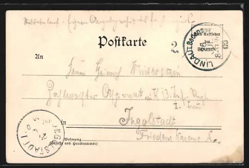 AK Lindau i. B., Hafeneinfahrt mit Leuchtturm