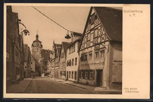 AK Rothenburg o. T., Im alten Städtchen