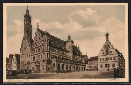 Lithographie Rothenburg o. T., Rathaus