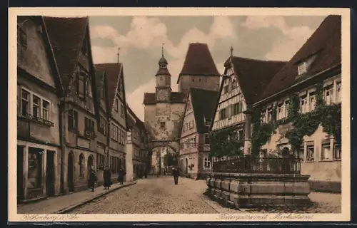 AK Rothenburg o. Tbr., Rödergasse mit Markusturm