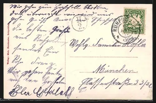 AK Ruhpolding, Blick auf den Ort, Kirche, Rauschberg, Reifelberg