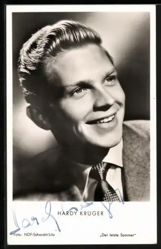 AK Schauspieler Hardy Krüger in Der letzte Sommer, Autograph