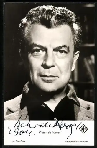 AK Schauspieler Victor de Kowa im Portrait, Autograph