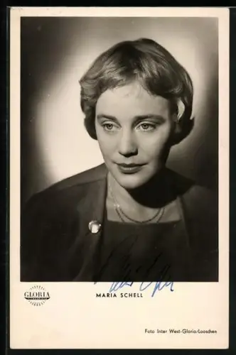 AK Schauspielerin Maria Schell in Herr über Leben und Tod, Autograph