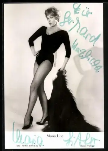 AK Schauspielerin Maria Litto in gewagtem Outfit, Autograph
