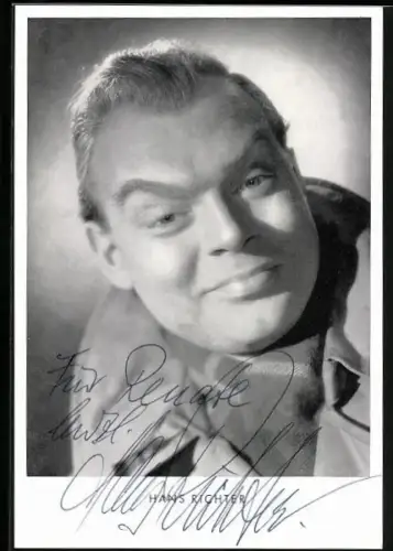 AK Schauspieler Hans Richter mit imposanten Augenbrauen, Autograph