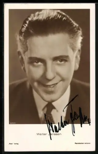 AK Walter Janssen lächelt, Autograph