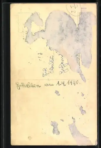 AK Carsta Löck lächelt, Autograph, 1940