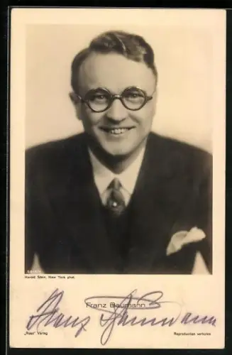 AK Franz Baumann lächelt, Autograph