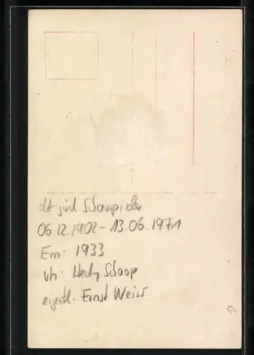 AK Ernst Verebes in Uniform, Autograph