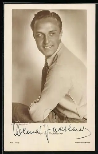 AK Werner Fuetterer lächelt, Autograph