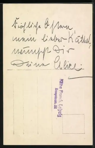 AK Albert Bassermann mit Töchterchen, Autograph