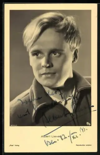 AK Albert Lieven im Troyer, Autograph, 1933