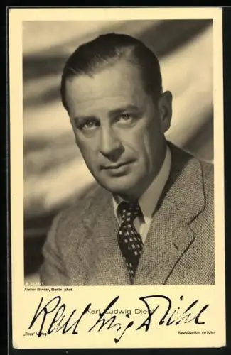 AK Karl Ludwig Diehl, Portrait, Autograph