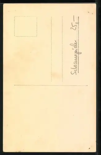 AK Theodor Loos mit Zigarette und Stock, Autograph