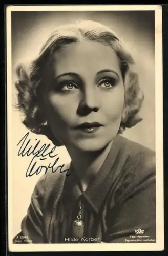 AK Hilde Körber, Portrait, Autograph