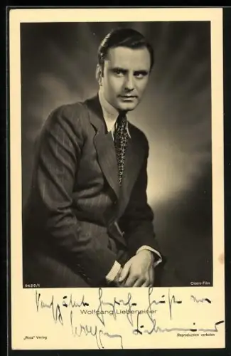 AK Wolfgang Liebeneiner, Portrait, Autograph