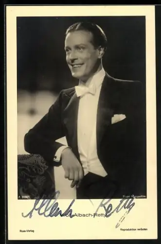 AK Wolf Albach-Retty im Frack, Autograph