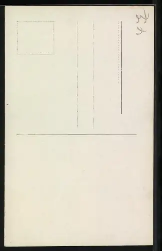 AK Gretl Theimer lächelt hinter blühenden Zweigen, Autograph