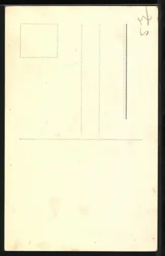 AK Albrecht Schoenhals mit einer Katze, Autograph