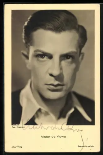 AK Victor de Kowa, Portrait, Autograph