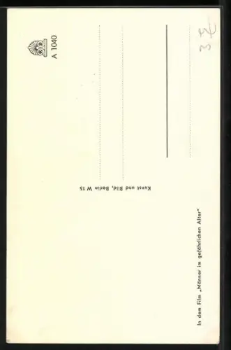 AK Hans Söhnker in Männer im gefährlichen Alter, Portrait, Autograph