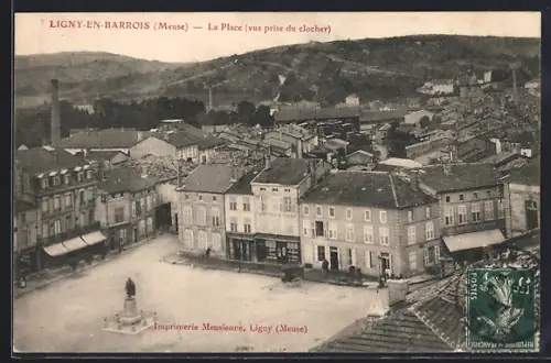AK Ligny-en-Barrois, La Place, vue prise du clocher