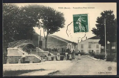 AK Void /Meuse, Passerelle et Pont tournant