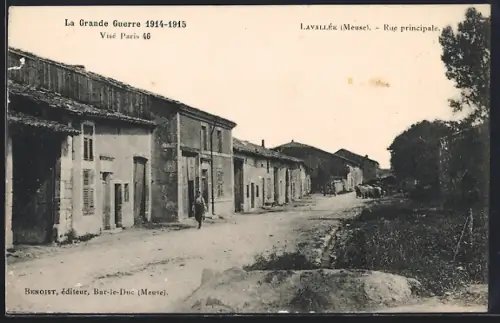 AK Lavallée /Meuse, Rue principale, Grande Guerre 1914-1915