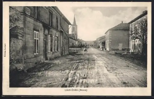 AK Lignières /Meuse, Rue principale, L`Eglise