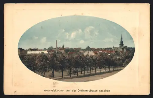 AK Wermelskirchen, Ortspanorama von der Dhünnerstrasse aus, im Rahmen