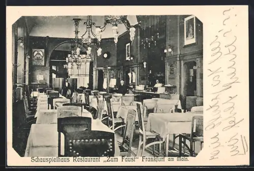 AK Frankfurt a. M., Schauspielhaus Restaurant Zum Faust, Innenansicht