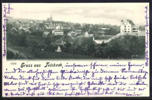 AK Teisbach, Panorama mit Kirche