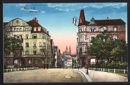 AK Hof, Partie an der Wörthstrasse