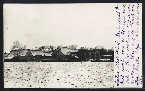 Foto-AK Eschau, Ortspanorama im Winter von einer Freifläche aus