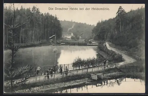 AK Dresden-Dresdner Heide, Partie bei der Heidemühle