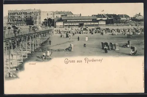 AK Norderney, Strand mit Strandkörben