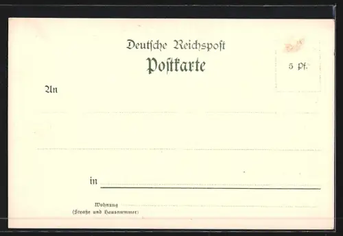 Lithographie Lilienstein, Ortsansicht aus der Vogelschau