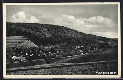 AK Hetschburg /Thür., Ortsansicht aus der Vogelschau
