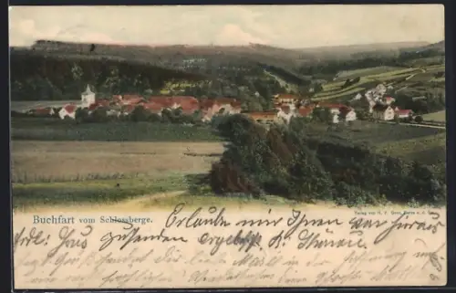 AK Buchfart, Ortsansicht vom Schlossberg